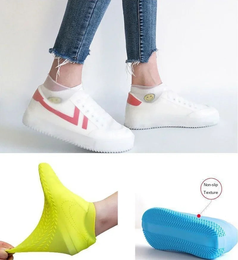 Silicone Waterproof Shoe Covers - Slip-Resistant Rubber Overshoes for Rainy Days