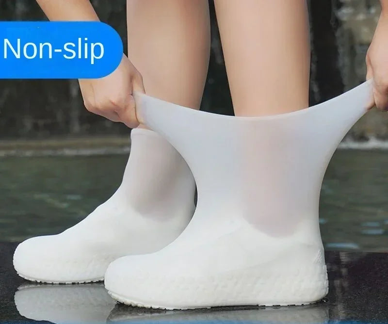 Silicone Waterproof Shoe Covers - Slip-Resistant Rubber Overshoes for Rainy Days