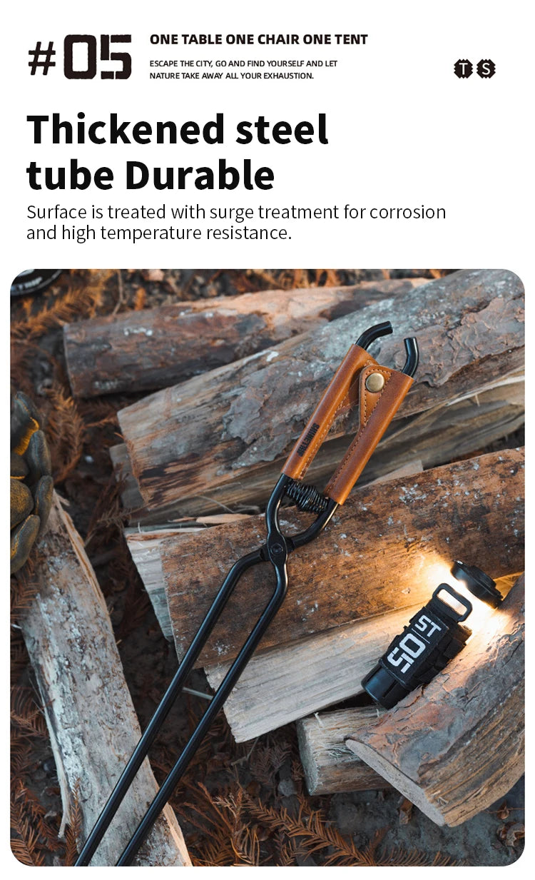 ShineTrip Camping Fire Poker | Anti-Scald Lightweight Carbon Steel BBQ Tool