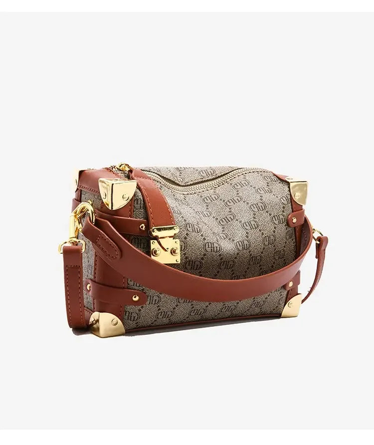 Women's 2025 Small PU Leather Square Shoulder Bag – Zipper Closure, Stylish Messenger Purse for Market, Gym, and City Walk