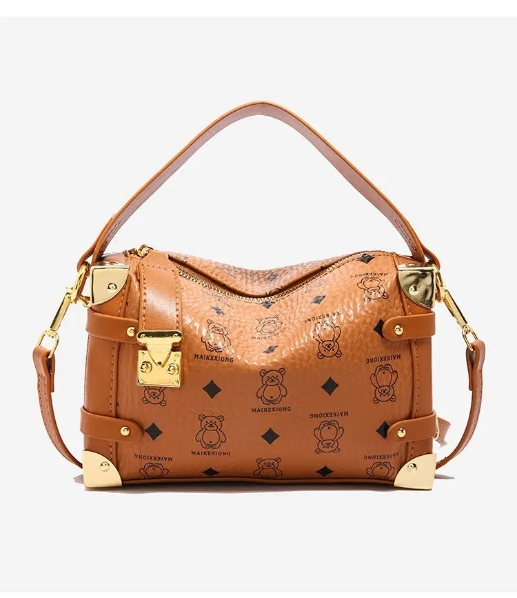 Women's 2025 Small PU Leather Square Shoulder Bag – Zipper Closure, Stylish Messenger Purse for Market, Gym, and City Walk