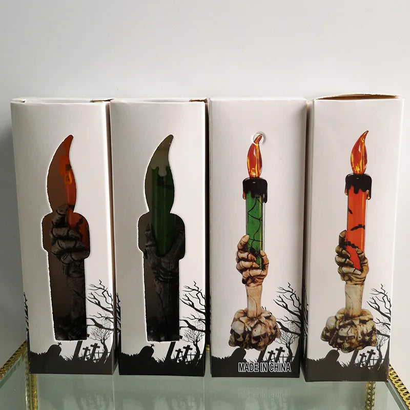 Halloween Skeleton & Ghost Candle Decorations – Pumpkin Party Decor for Home