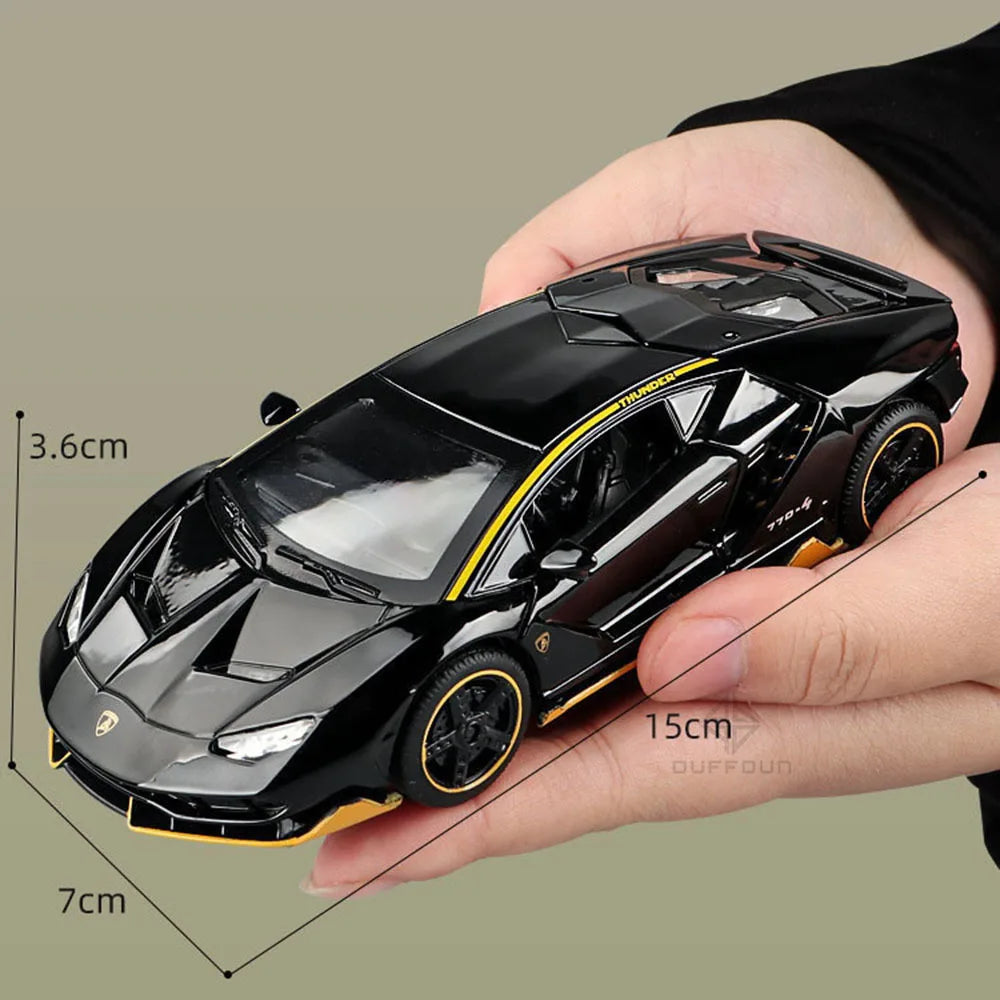 1/32 Lambor Lp770 Diecast Alloy Car Model – Pull Back, Light & Sound, Toys For Kids And Collectors