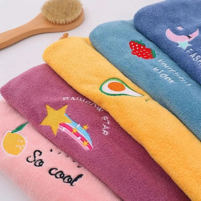 Quick Dry Hair Hat - Super Absorbent Soft Towel for Women & Girls (Coral Fleece)
