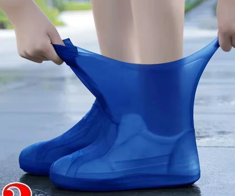 Silicone Waterproof Shoe Covers - Slip-Resistant Rubber Overshoes for Rainy Days