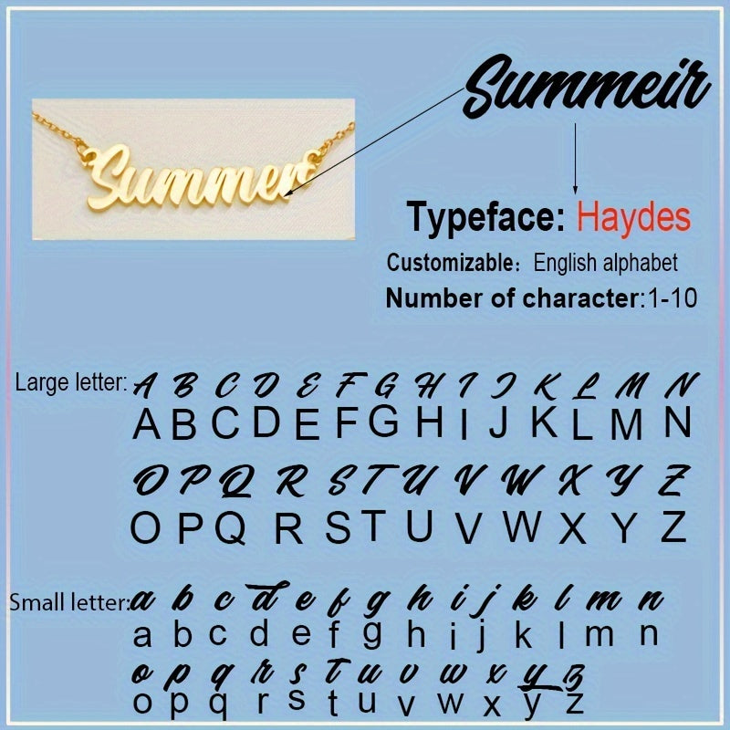 Custom Name Necklace Personalized Cursive Letter Pendant Stainless Steel Chain Jewelry Best Friend Graduation & Birthday Gifts For Women