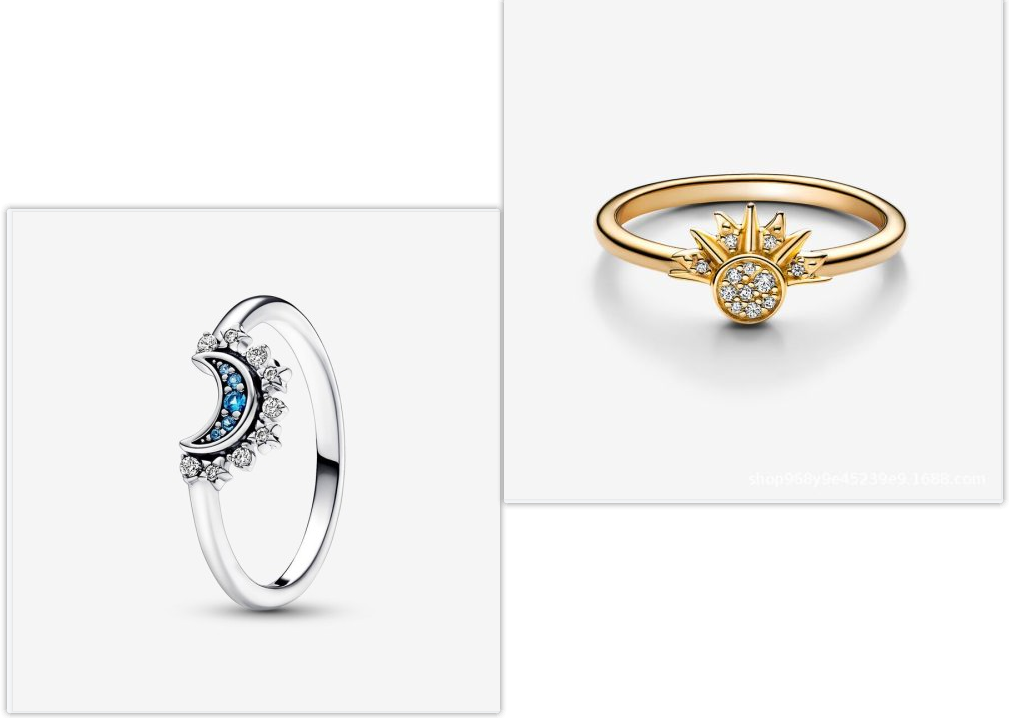 Sterling Silver Rising Sun & Blue Moon Two-in-One Ring