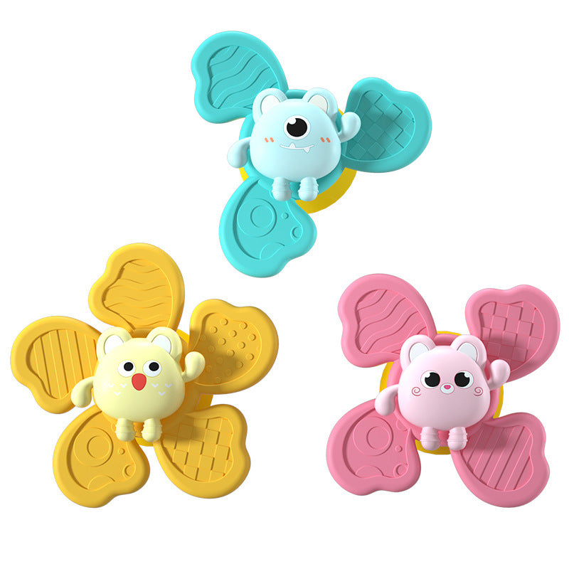 Baby Bath Spinning Top Toy – Animal Hand Spinner with Suction Cups, Safe and Fun Baby Bath Toy