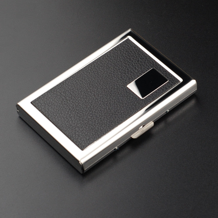 RFID Blocking Card Storage Box - Metal & PU Holder for Secure Storage