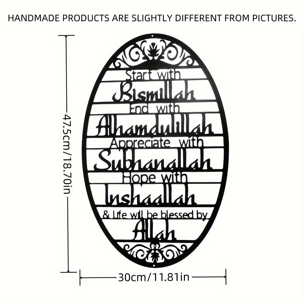 Modern Metal Islamic Wall Art – Bismillah Sculpture for Living Room, Ramadan Decor & Eid Gift