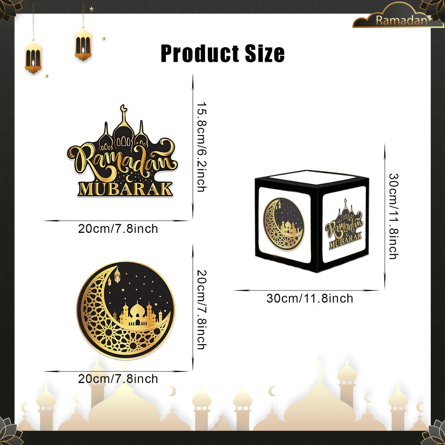4pcs Ramadan Celebration Balloon Boxes – Eid Mubarak Decor With Star & Moon Designs, Perfect For Home & Living Room Indoor Decorations