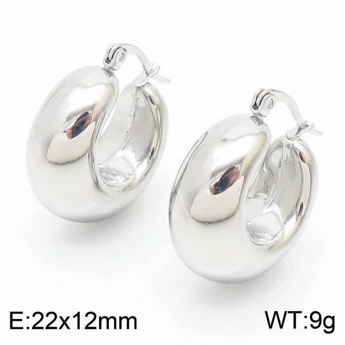 18K Titanium Steel U-Shaped Hollow Ear Clips – Glossy Finish