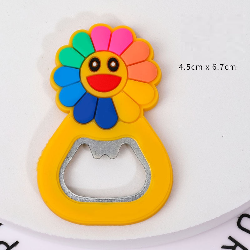 Creative Cartoon Bottle Opener – Cute Refrigerator Sticker, Multi-function Soda & Beer Opener