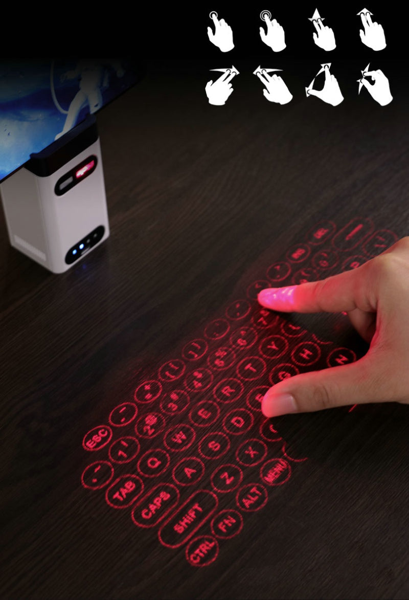 Virtual Laser Keyboard with Bluetooth: Wireless Projector Keyboard for Phone, Laptop & PC