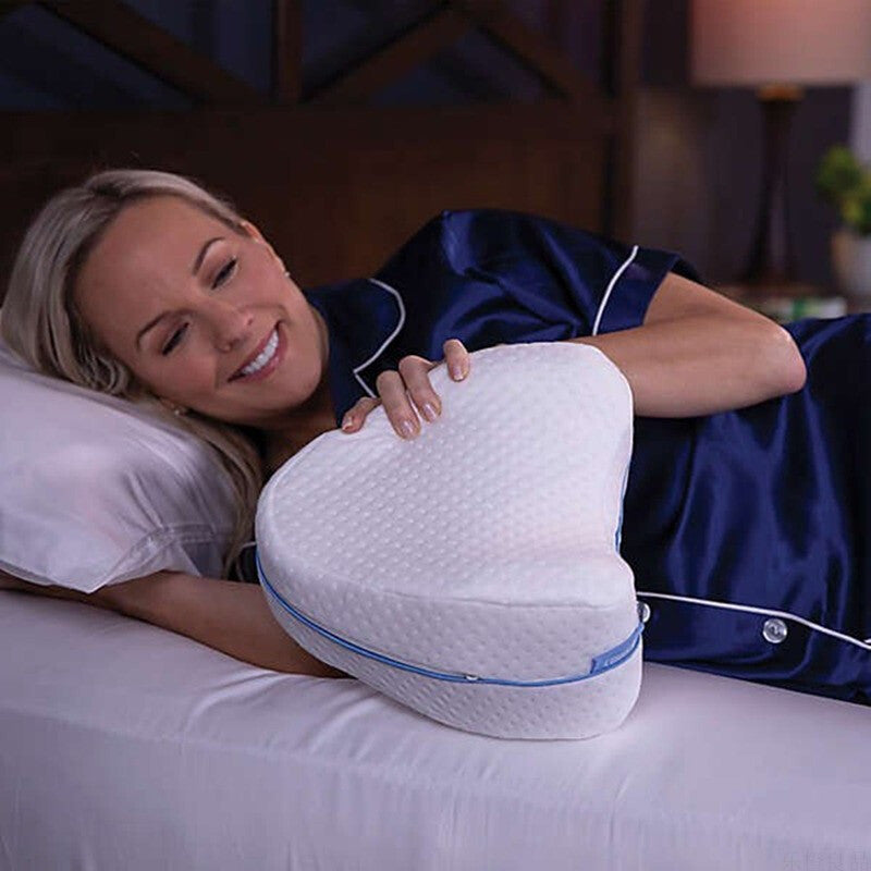 Heart-Shaped Memory Foam Knee Pillow for Pregnancy - Slow Rebound Leg Pillow for Comfort & Support