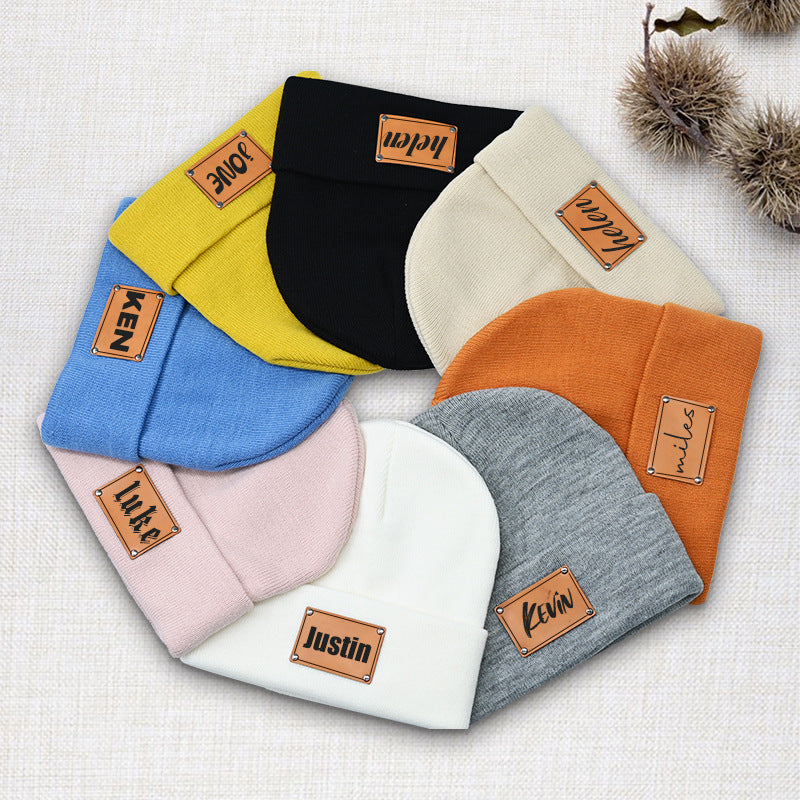 Engraved Knitted Beanie – Baby, Toddler, and Adult Beanie for Boys and Girls