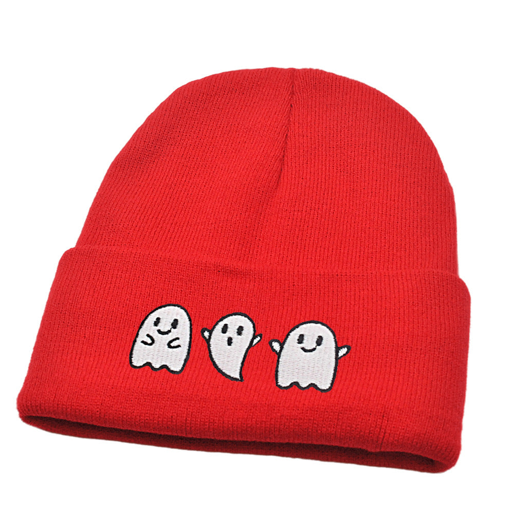 Luminous Ghost Knitted Hat – Cute Halloween Devil Beanie, Festive Hip-Hop Pullover Hat