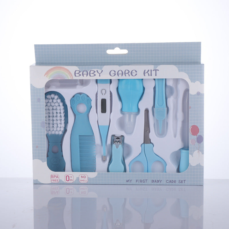 10-Piece Baby Care Set with Brush, Comb, Nasal Aspirator & Thermometer