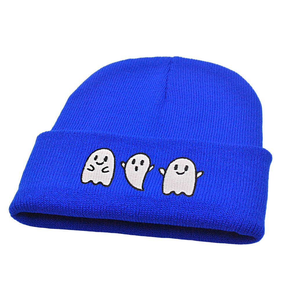 Luminous Ghost Knitted Hat – Cute Halloween Devil Beanie, Festive Hip-Hop Pullover Hat
