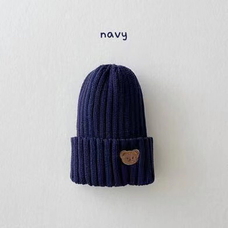 Baby Winter Hat – Cute Embroidered Wool Hat for Boys & Girls, Candy Color Ear Cover