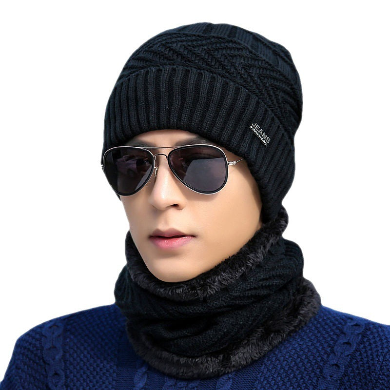 Men's Winter Thick Knit Wool Hat – Warm Velvet-Lined Beanie