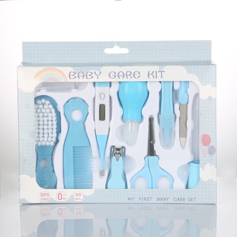 10-Piece Baby Care Set with Brush, Comb, Nasal Aspirator & Thermometer