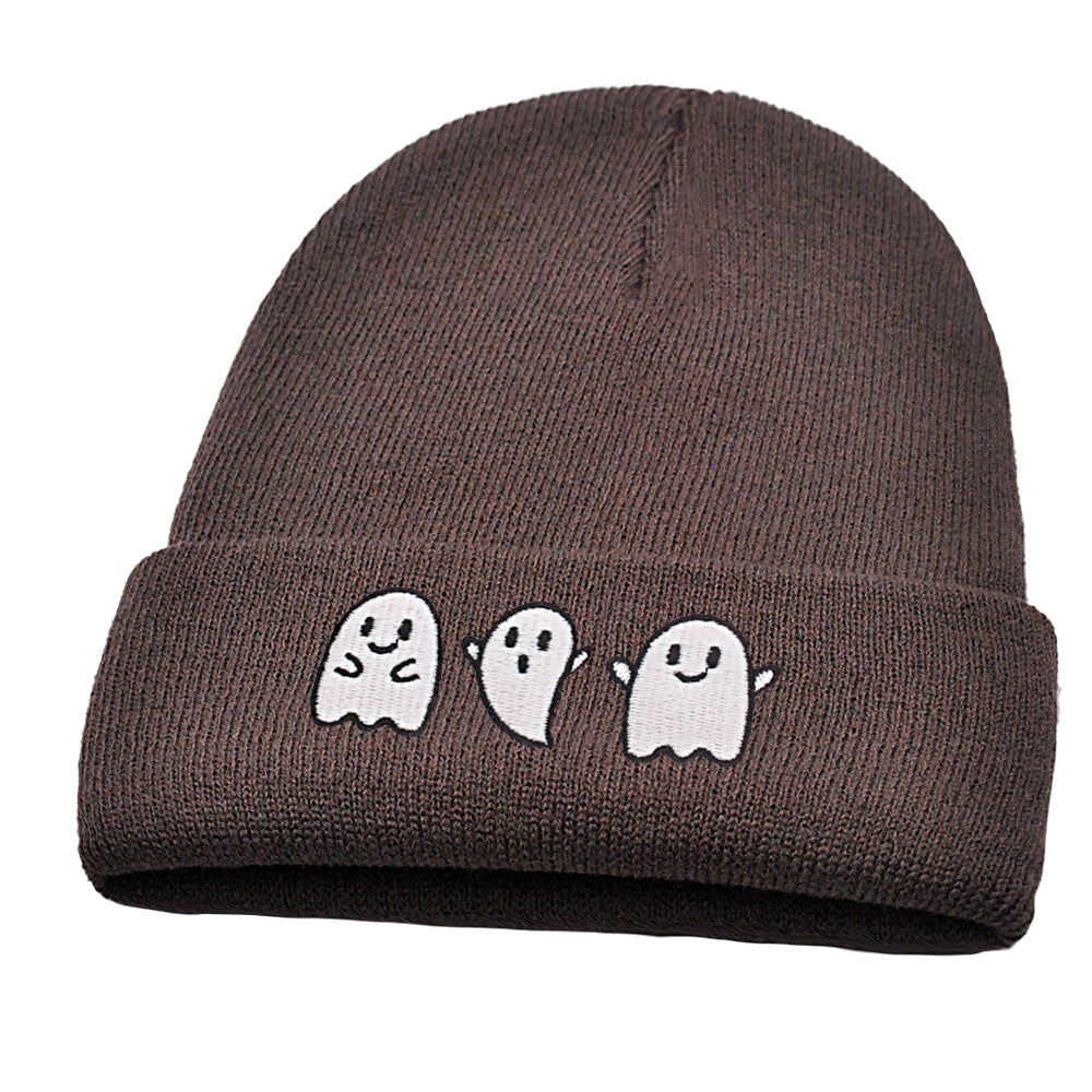 Luminous Ghost Knitted Hat – Cute Halloween Devil Beanie, Festive Hip-Hop Pullover Hat