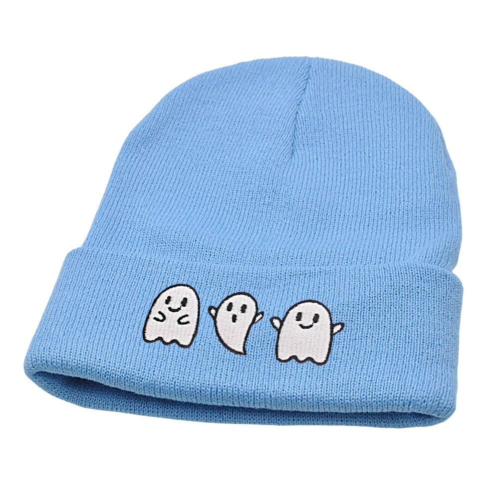 Luminous Ghost Knitted Hat – Cute Halloween Devil Beanie, Festive Hip-Hop Pullover Hat