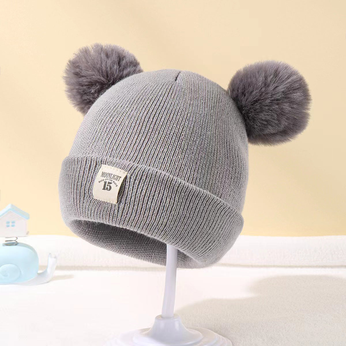 Thickened Knitted Baby Hat – Warm Woolen Ear Protection for Boys & Girls, Autumn & Winter