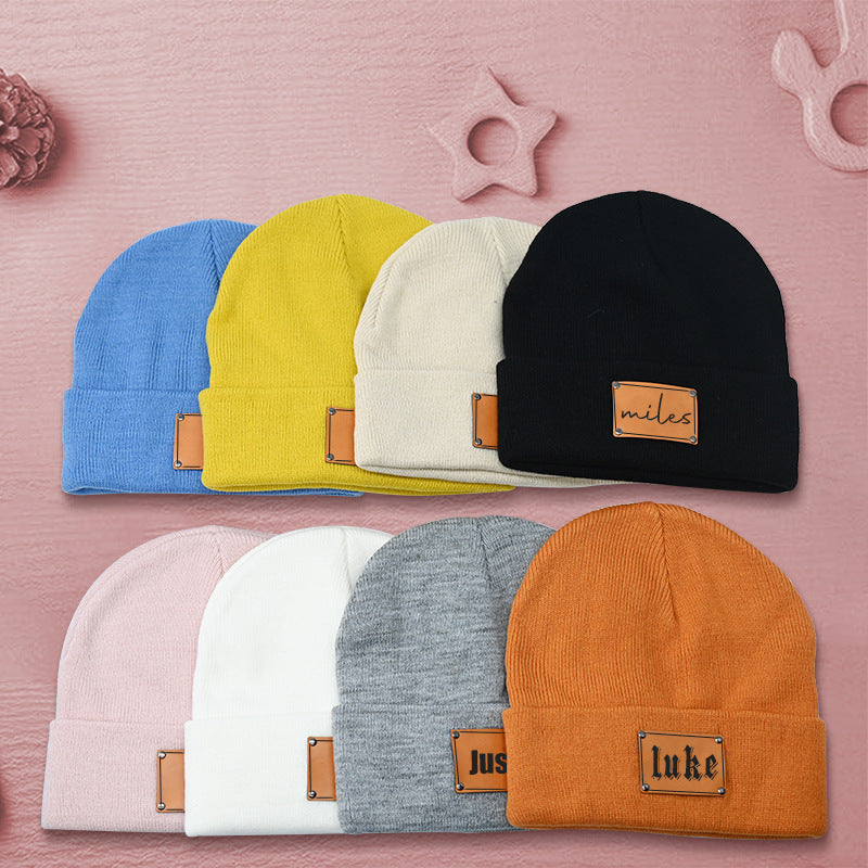 Engraved Knitted Beanie – Baby, Toddler, and Adult Beanie for Boys and Girls