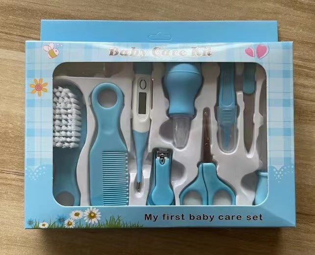 10-Piece Baby Care Set with Brush, Comb, Nasal Aspirator & Thermometer