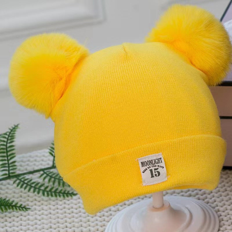 Thickened Knitted Baby Hat – Warm Woolen Ear Protection for Boys & Girls, Autumn & Winter