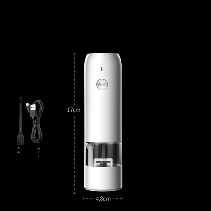 Rechargeable Electric Salt & Pepper Grinder Set - One-Handed Operation, Adjustable Coarseness, LED Light