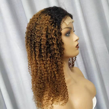 Human Hair Wig - Kinky Curly Lace Front, Natural Look
