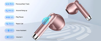 Bluetooth 5.3 Wireless Earbuds with Noise Cancelling Mic & 40H Playback