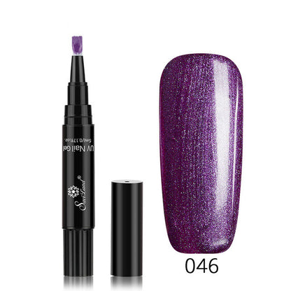 3-in-1 Gel Nail Varnish Pen - Glitter One-Step Nail Art Polish