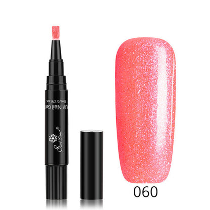 3-in-1 Gel Nail Varnish Pen - Glitter One-Step Nail Art Polish