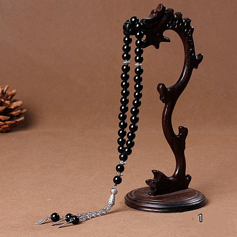 33 Natural Stone Agate Crystal Muslim Rosary Bracelet