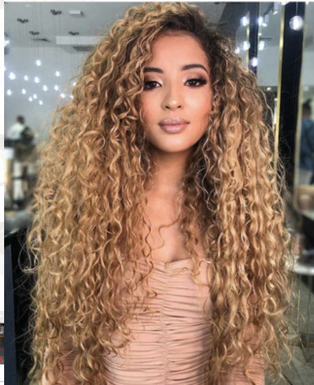 Shakira Lace Front Wig - Long Curly Gradient Color, Natural Look