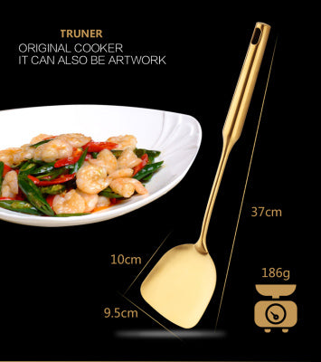 Gold Cooking Utensil Set – Spatula, Colander & Spoon Set for Kitchen