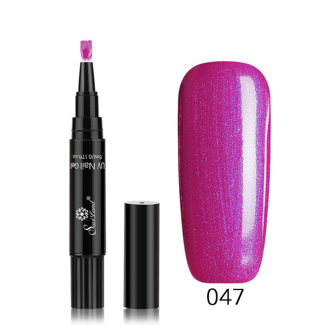 3-in-1 Gel Nail Varnish Pen - Glitter One-Step Nail Art Polish