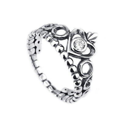 925 Sterling Silver Crown Ring – Elegant Royal Design