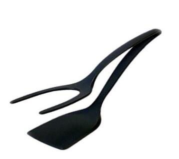 2-in-1 Grip & Flip Tongs – Egg Spatula & Food Turner for Pancakes, French Toast, Omelets