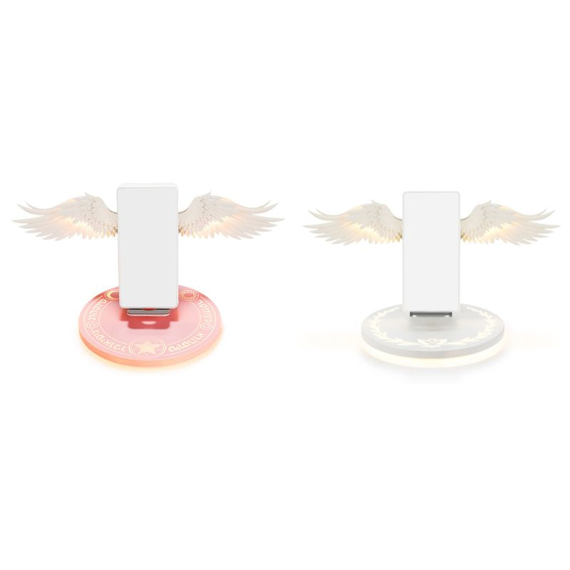 Colorful LED Angel Wings Qi Wireless Charger – Fast Charging Dock for Mobile Phones