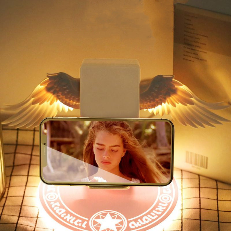 Colorful LED Angel Wings Qi Wireless Charger – Fast Charging Dock for Mobile Phones