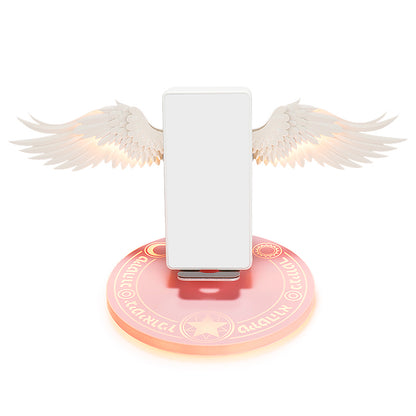 Colorful LED Angel Wings Qi Wireless Charger – Fast Charging Dock for Mobile Phones