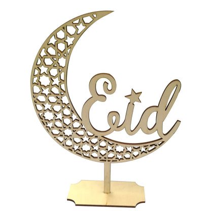Muslim Eid Al-Fitr Wooden Decoration Craft - Islamic Gift Ornament