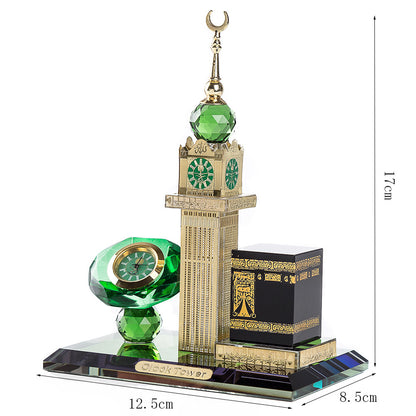 Shiying Four-Sided Kaaba Clock 3-Piece Set – Islamic Desktop Ornament & Muslim Gift