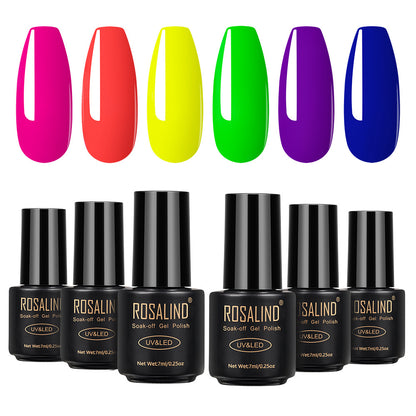 Fine Nail Polish Set - 6 Bottles of Vibrant Colors