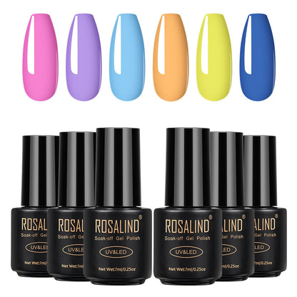 Fine Nail Polish Set - 6 Bottles of Vibrant Colors